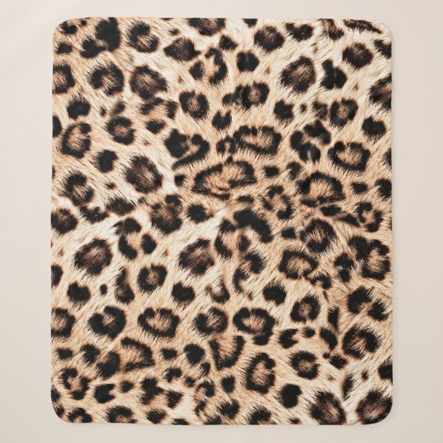 Leopard Design Pattern: Wilde Eleganz. Sherpadecke (Vorderseite)