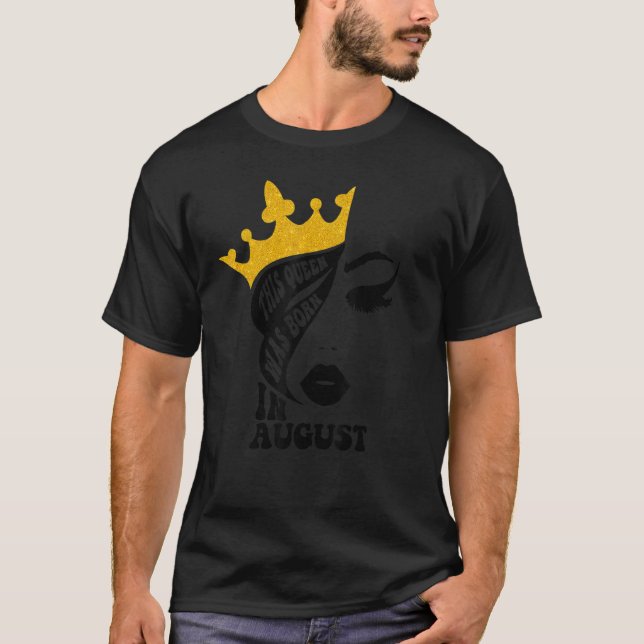 Leopard Diese Königin war Geboren im August glückl T-Shirt (Vorderseite)