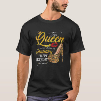 Leopard Diese Königin war im Januar glücklich Gebu T-Shirt
