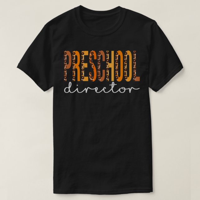Leopard, Direktor der Vorschule, Niedlich Herbst H T-Shirt (Design vorne)
