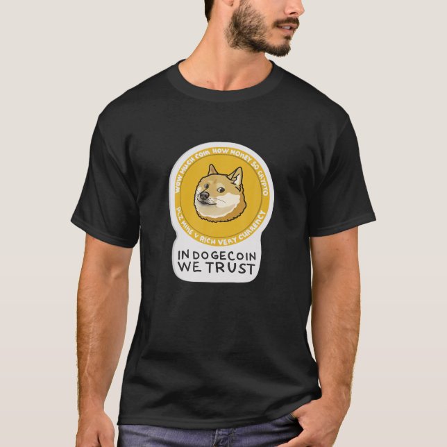Leopard Doge Muskuläre Dogecoin Meme Kryptowährung T-Shirt (Vorderseite)