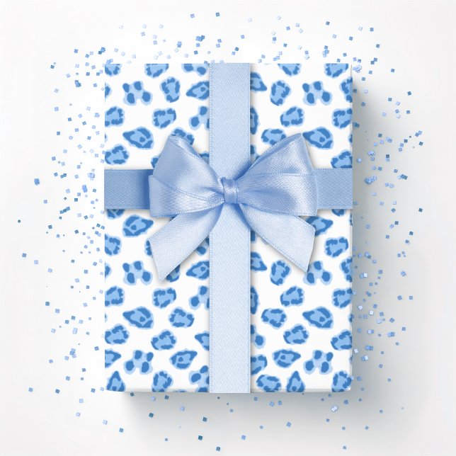 Leopard Dot in Blauem Porzellan Geschenkpapier (Von Creator hochgeladen)