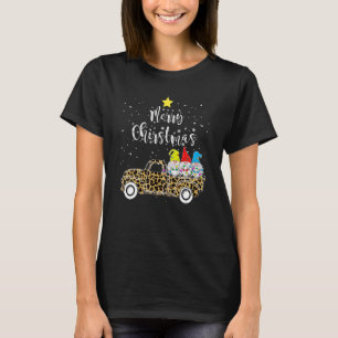 Leopard drei Gnomaden in Red Truck mit Merry Chris T-Shirt
