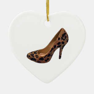Leopard-Druck-Absatz-Schuh-Pumpe Keramik Ornament
