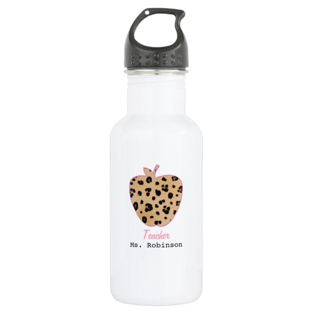 Leopard-Druck-Apple-Lehrer Trinkflasche (Vorderseite)