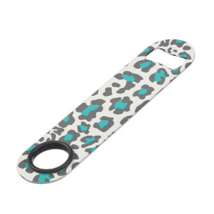 Leopard-Druck-Aqua, Grau, weiß Speedflaschenöffner