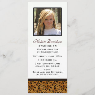 Leopard-Druck: Bild-Party Einladung