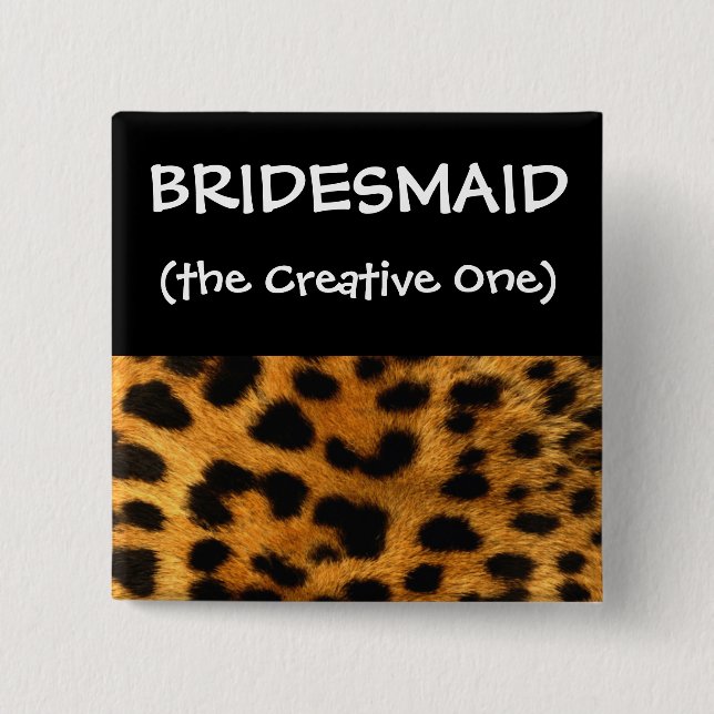 Leopard-Druck-Brautjungfern-Knopf Button (Vorderseite)