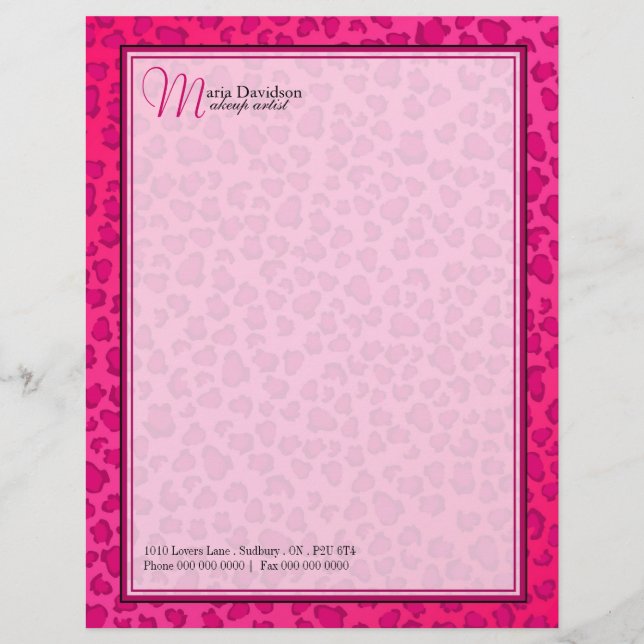 Leopard Druck Briefkopf (Vorderseite)