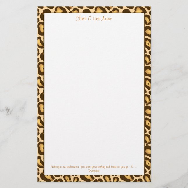 Leopard-Druck Briefpapier (Vorderseite)