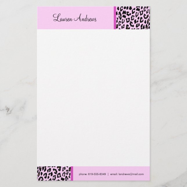 Leopard-Druck Briefpapier (Vorderseite)
