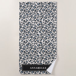 Leopard Druck erste Typografie blau modern Strandtuch