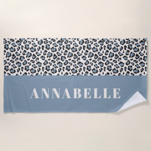 Leopard Druck erste Typografie blau modern Strandtuch