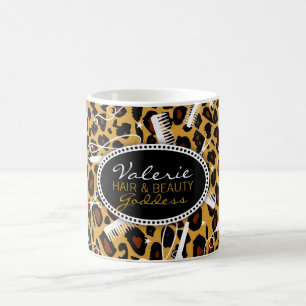 Leopard-Druck-Haar u. Schönheit Kaffeetasse