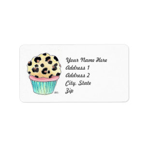 Leopard-Druck-Kuchen-Adressen-Etikett Adressaufkleber