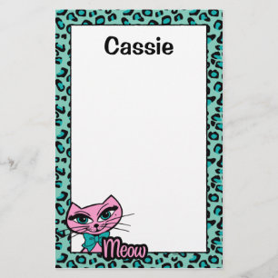 Leopard-Druck-Miezekatze-Briefpapier Briefpapier