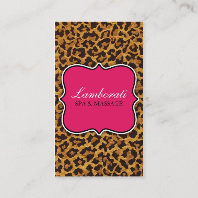 Leopard-Druck-Modedesigner-elegantes modernes Rosa Visitenkarte (Vorderseite)
