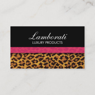 Leopard-Druck-Modedesigner-elegantes modernes Rosa Visitenkarte