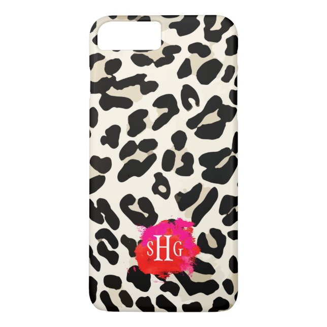 Leopard-Druck-Monogramm iPhone 7 Plusfall Case-Mate iPhone Hülle (Rückseite)