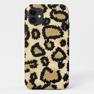 Leopard-Druck-Muster, Brown und Schwarzes iPhone 11 Hülle