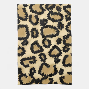 Leopard-Druck-Muster, Brown und Schwarzes Geschirrtuch