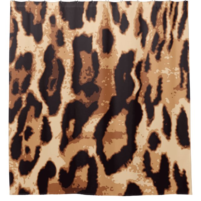 Leopard-Druck nahtlos Muster Duschvorhang (Vorderseite)