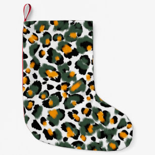 Leopard-Druck nahtlos Muster Kleiner Weihnachtsstrumpf