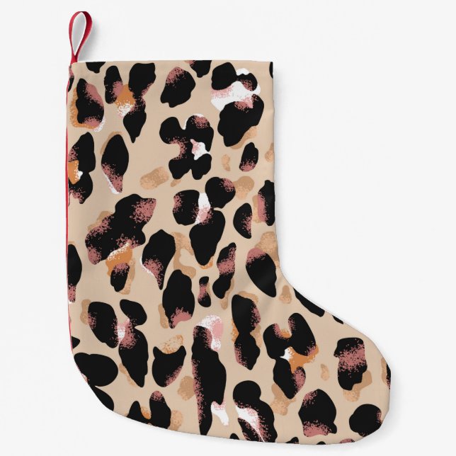 Leopard-Druck nahtlos Muster Kleiner Weihnachtsstrumpf (Vorderseite)