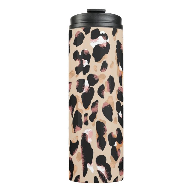 Leopard-Druck nahtlos Muster Thermosbecher (Vorderseite)