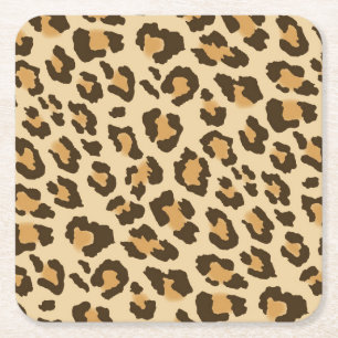 Leopard-Druck-Papier-Untersetzer Rechteckiger Pappuntersetzer