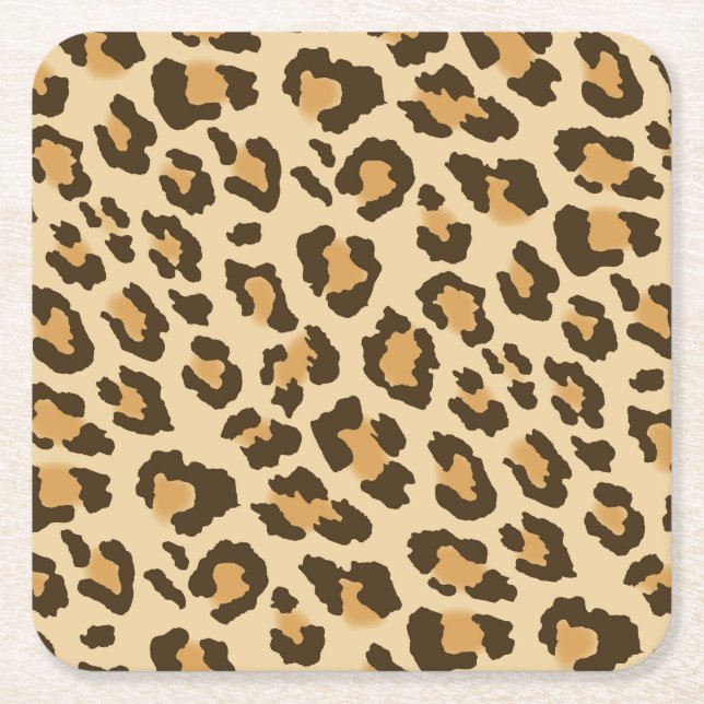 Leopard-Druck-Papier-Untersetzer Rechteckiger Pappuntersetzer (Vorderseite)