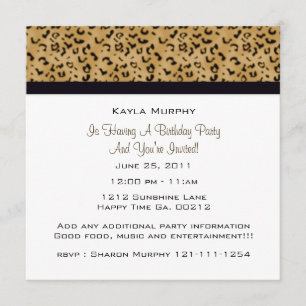 Leopard-Druck-Party Einladungen