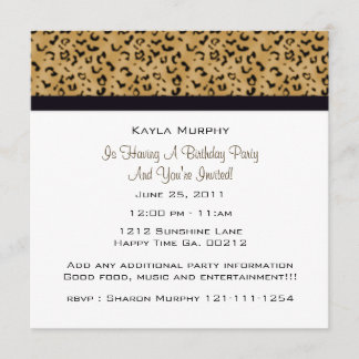 Leopard-Druck-Party Einladungen