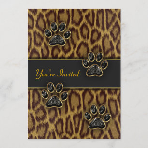 Leopard-Druck-Party-Vorlage Einladung