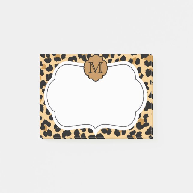 Leopard-Druck-personalisierte Post-it Klebezettel (Vorderseite)
