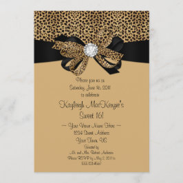 Leopard-Druck-Raum-Kristall-Diamant-Bonbon 16 Einladung