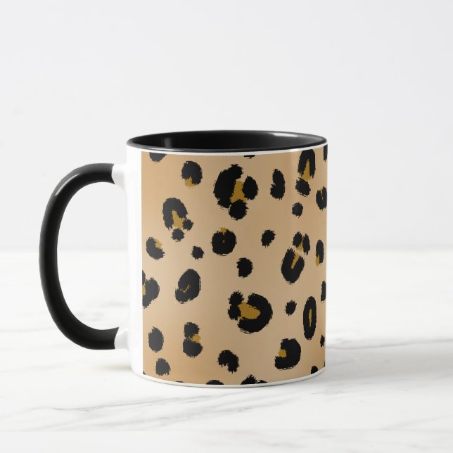 Leopard-Druck-Rosa-Apple-Lehrer Tasse (Links)