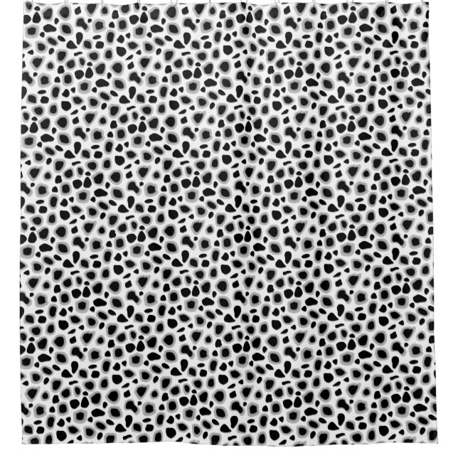 Leopard-Druck, Schwarzweiss Duschvorhang (Vorderseite)