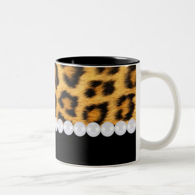 Leopard-Druck-Tasse Zweifarbige Tasse (Rechts)
