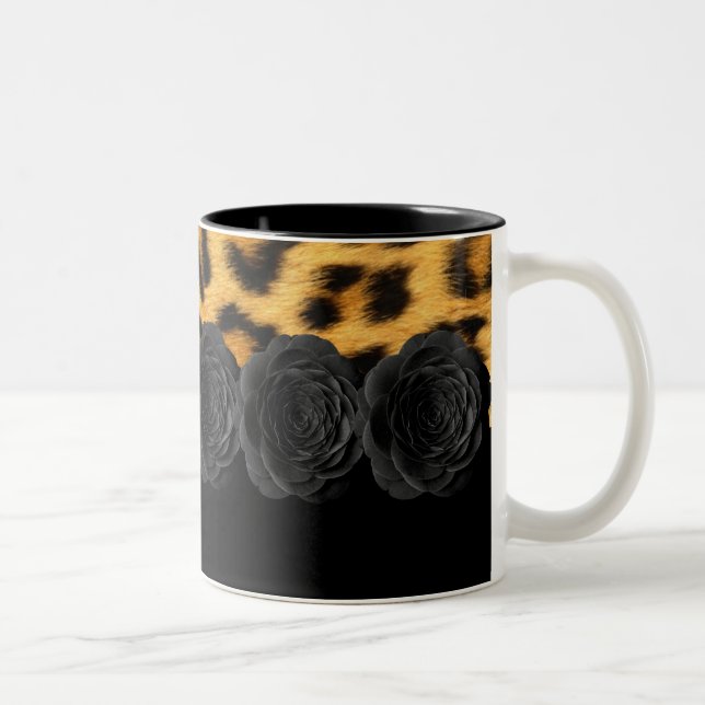 Leopard-Druck-Tasse Zweifarbige Tasse (Rechts)