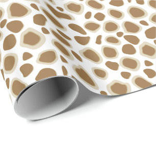 Leopard-Druck - Taupe TAN und Weiß Geschenkpapier