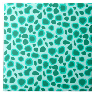Leopard-Druck - Türkis und Aqua Fliese