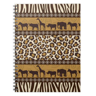 Leopard-Druck und afrikanische Tiere Notizblock
