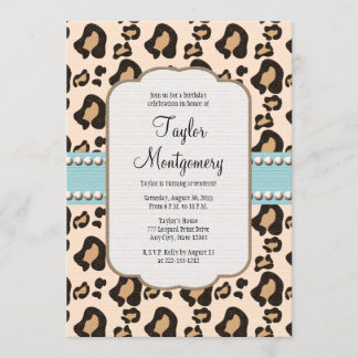 Leopard-Druck-und Einladung