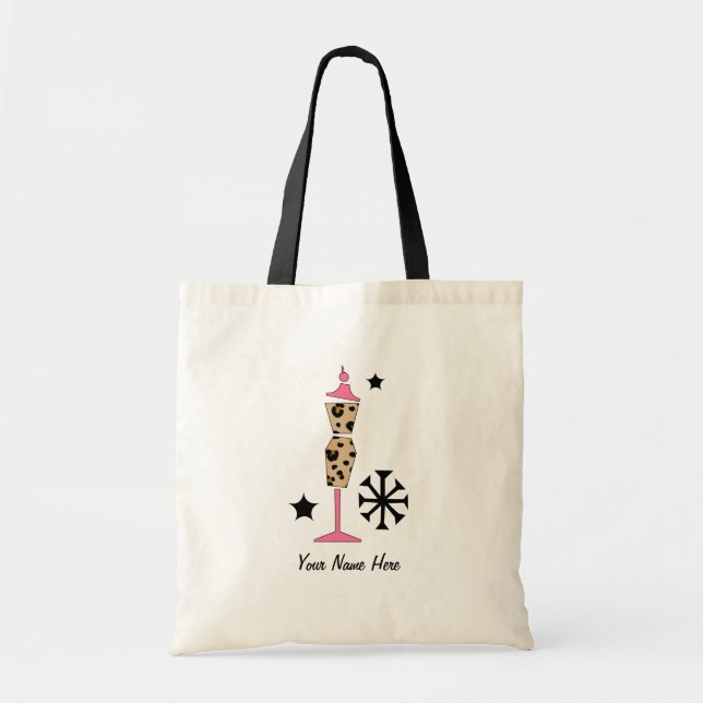 Leopard-Druck und rosa Kleiderform-Tasche Tragetasche (Vorne)