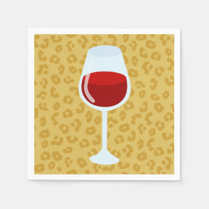 Leopard-Druck-Wein-Glas Serviette