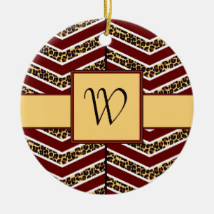 Leopard-Druck-Zickzack Verzierung Keramik Ornament