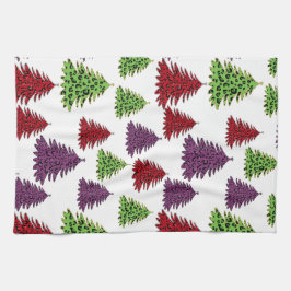 Leopard drucken farbige Weihnachtsbäume Geschirrtuch