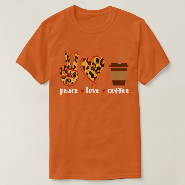 Leopard drucken Friedenskaffee T-Shirt (Design vorne)