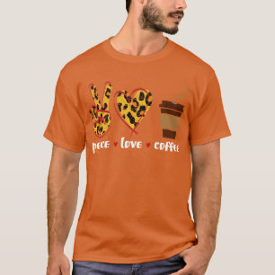 Leopard drucken Friedenskaffee T-Shirt